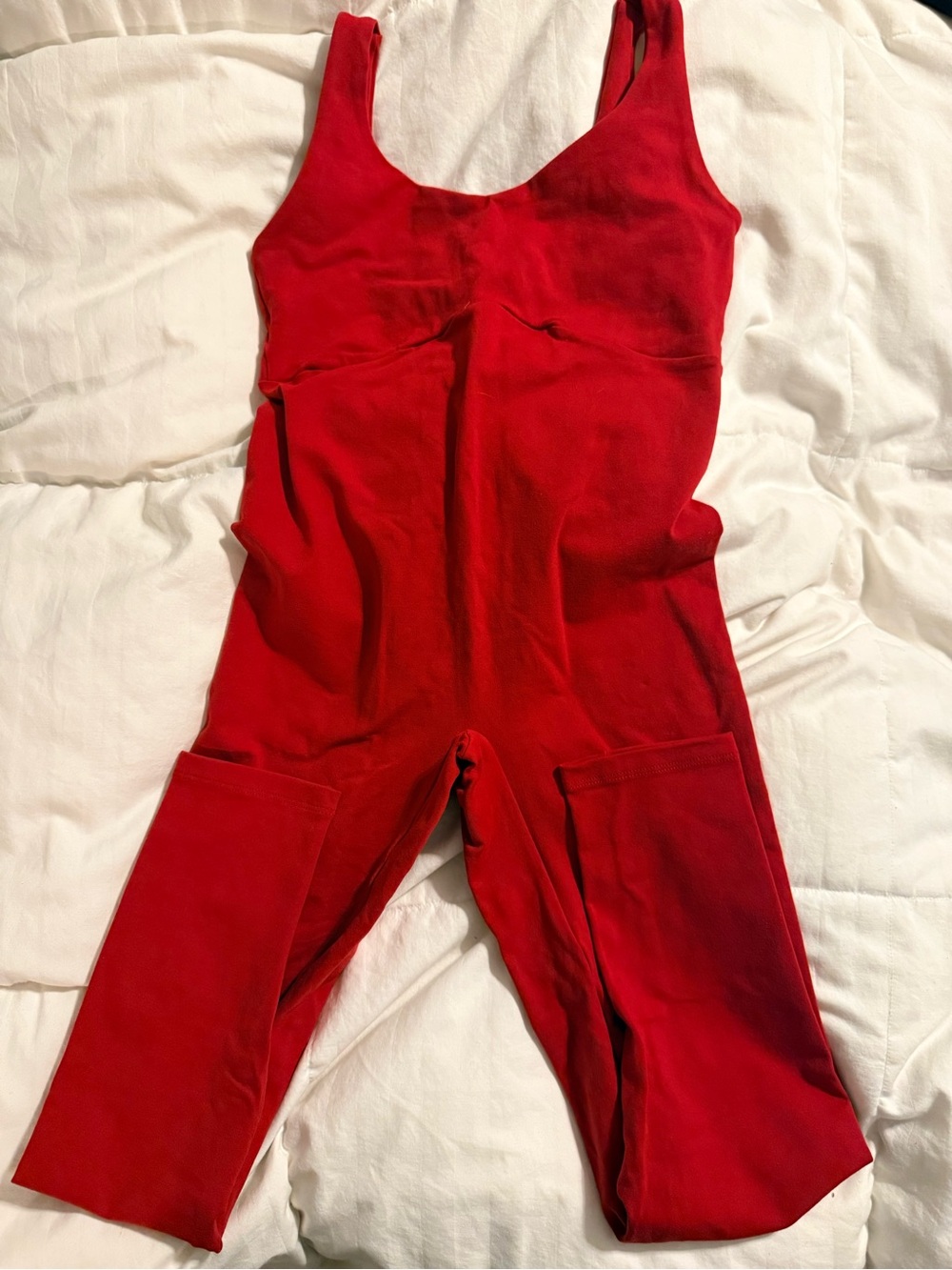 NWOT - Booty by Brabants Red Super Stretch Onesie in True Red - OSFA